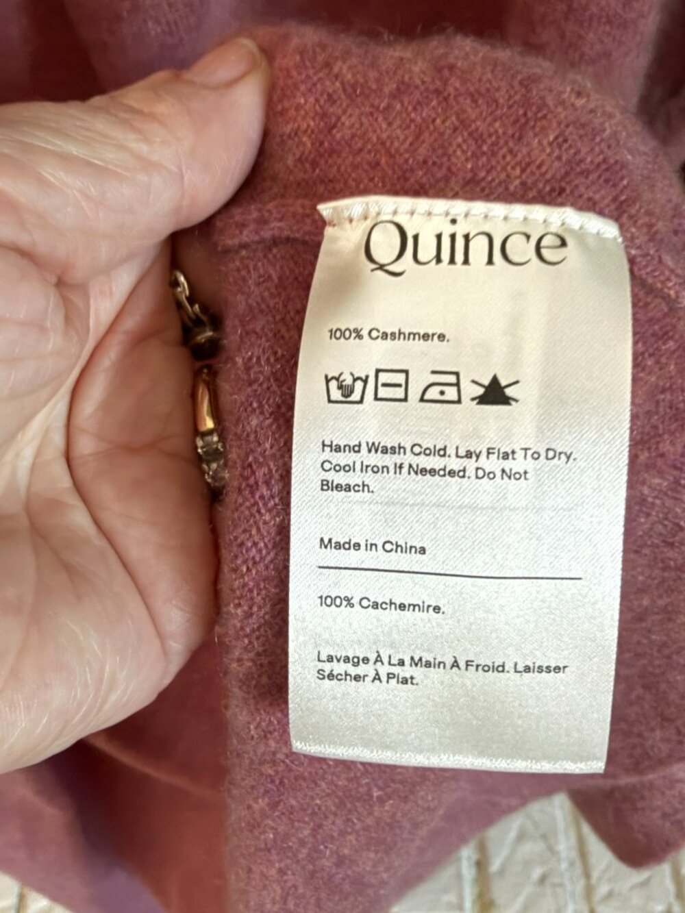 Quince 100% Mongolian Cashmere Duster Cardigan Sweater M NWT Heather Rose Pink - Picture 4 of 7